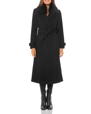 fur trim wrap coat