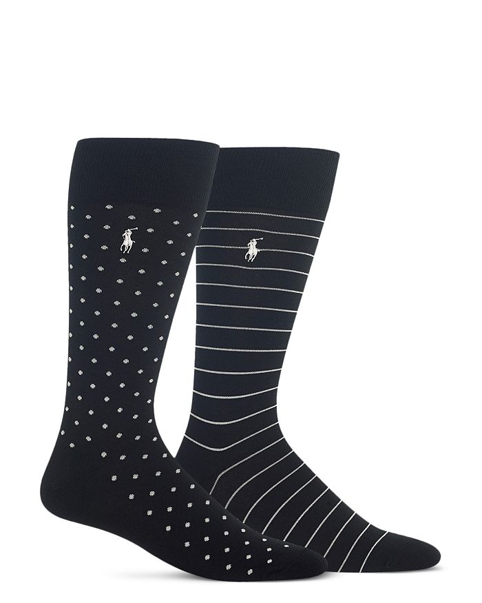 Polo Ralph Lauren Patterned Socks - Pack Of 2 In Black