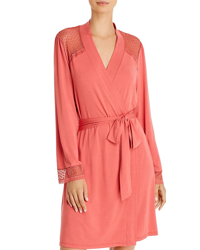 Eberjey Addison The Cuff Robe In Mineral Red