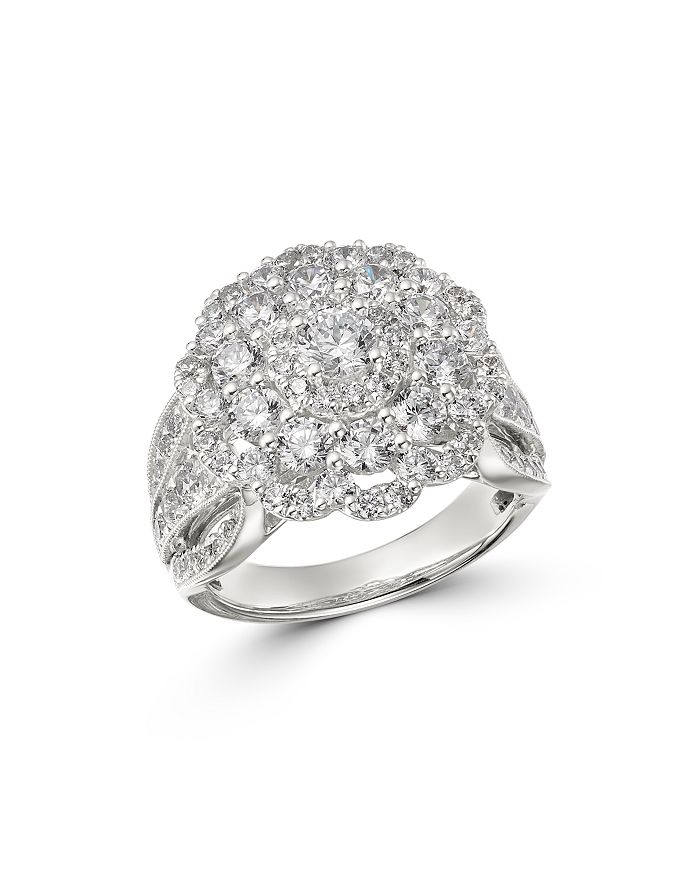 Bloomingdale's Diamond Statement Ring In 14k White Gold, 3.0 Ct. T.w. - 100% Exclusive
