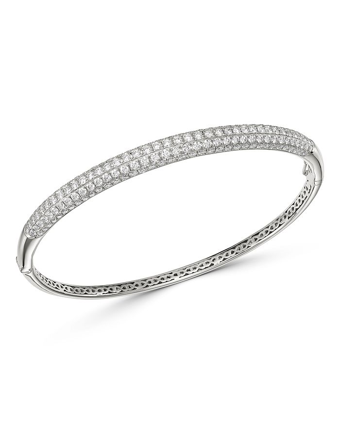 Bloomingdale's Pave Diamond Bangle In 14k White Gold, 3.50 Ct. T.w. - 100% Exclusive