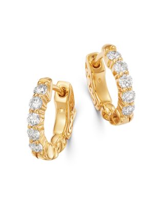 14kt yellow gold diamond Madame hoop earrings