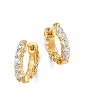 Bloomingdale's - Diamond Huggie Hoop Earrings in 14K Gold - 100% Exclusive