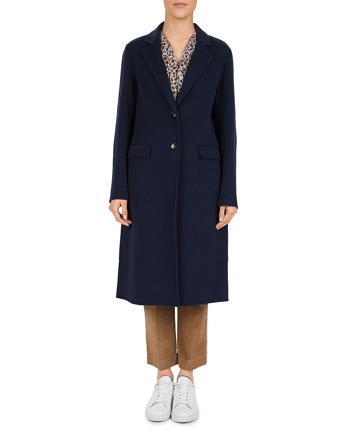 Gerard Darel Poppy Double-face Wool Coat In Blue