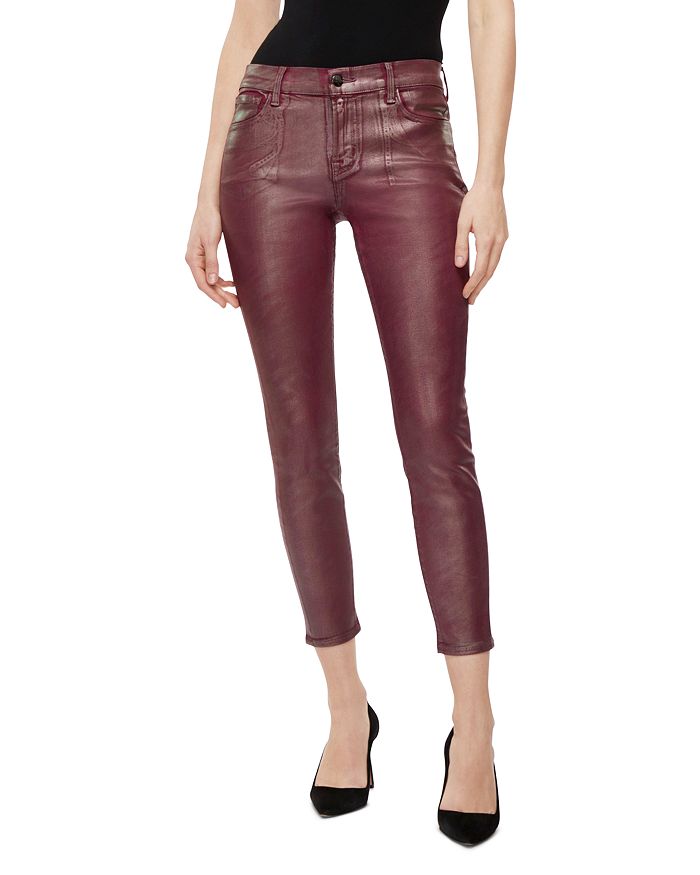 J BRAND MID-RISE COATED JEANS IN BITTERSWEET SHIMMER,835I563