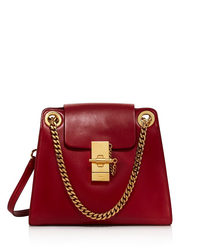 Chloé Annie Small Leather Shoulder Bag In Dreamy Red/gold