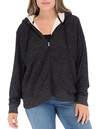 B Collection by Bobeau Curvy Remington Sherpa Lined Zip Hoodie ...