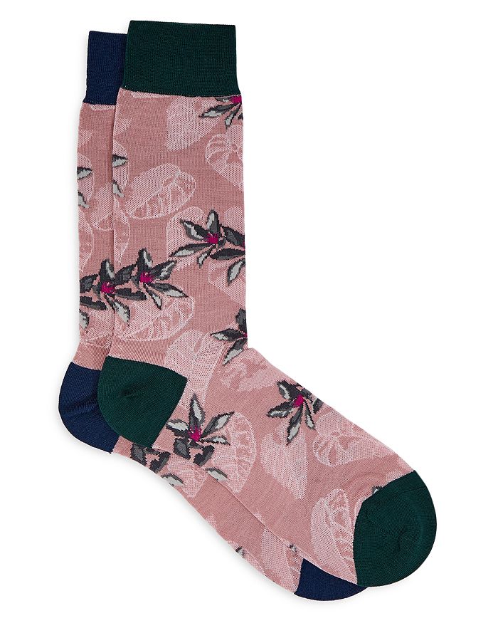 Ted Baker MXS Leavit Flower & Leaf Pattern Pantherella Socks ...