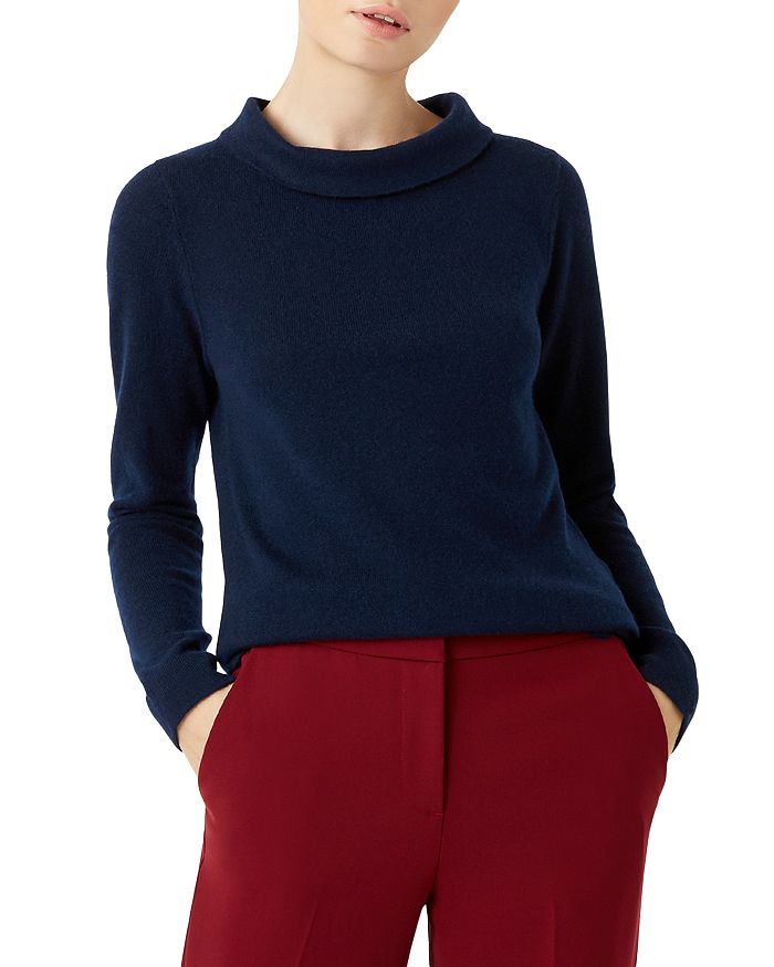 Hobbs London Audrey Funnel Neck Sweater In Navy ModeSens