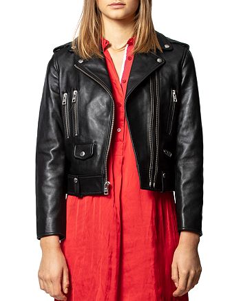 Zadig & Voltaire Lenni Butterfly Leather Jacket | Bloomingdale's