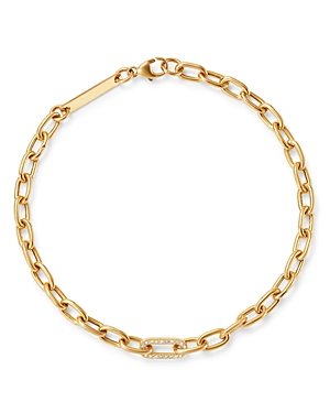 Zoe Chicco 14K Yellow Gold Heavy Metal Link Diamond Chain Bracelet