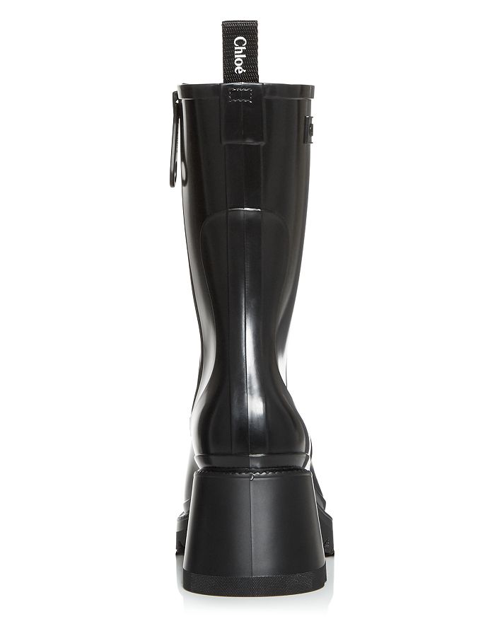 Shop Chloé Women's Betty Block Heel Platform Rain Boots In Black