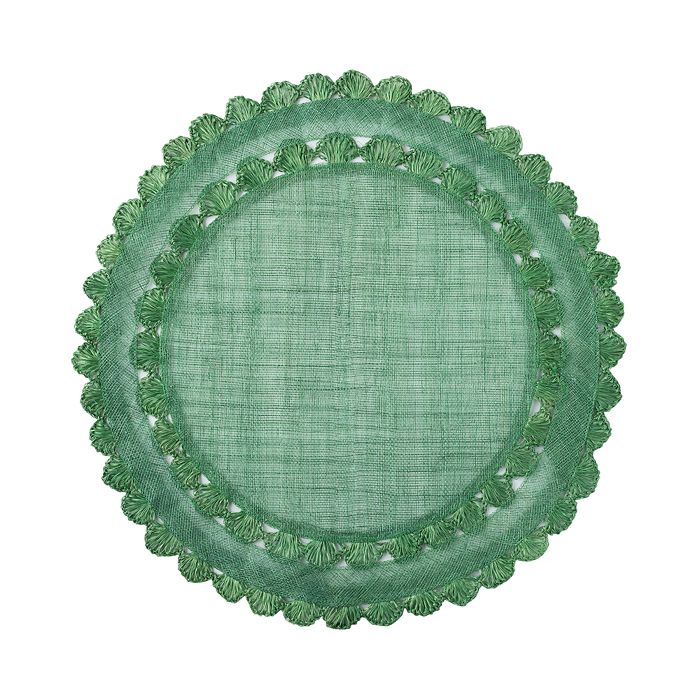 Juliska Isadora Scalloped Round Placemat In Evergreen