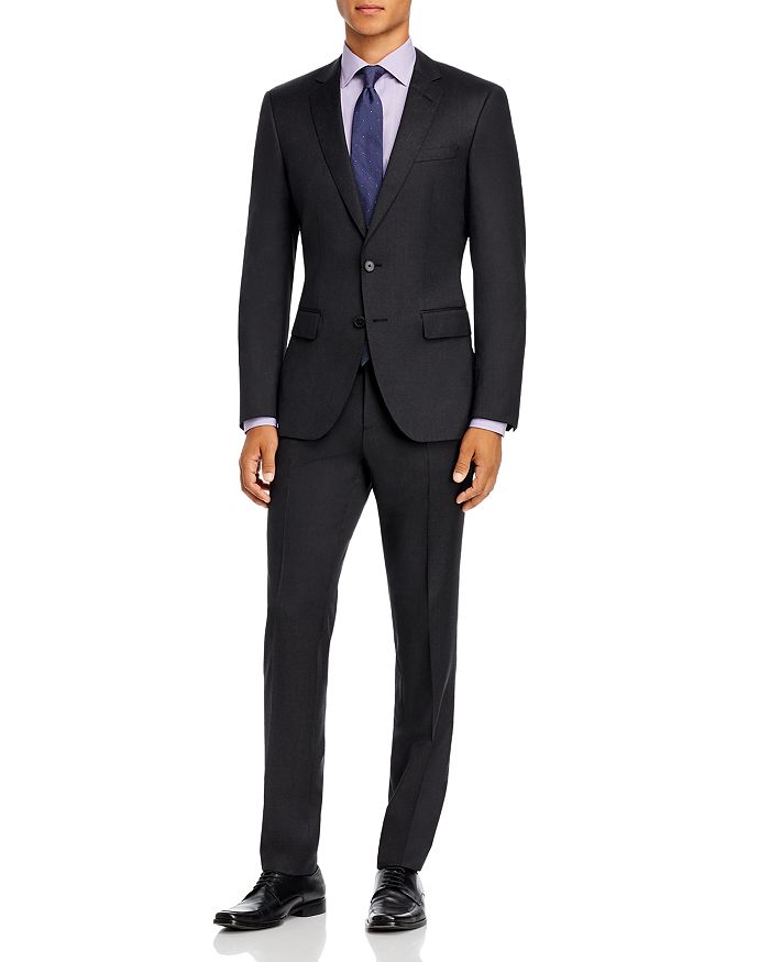 Shop Hugo Boss Huge/genius Wool Twill Slim Fit Suit In Charcoal