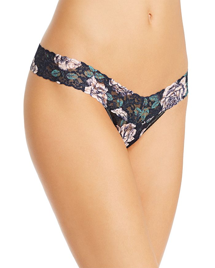 HANKY PANKY LOW-RISE PRINTED LACE THONG,2V1584