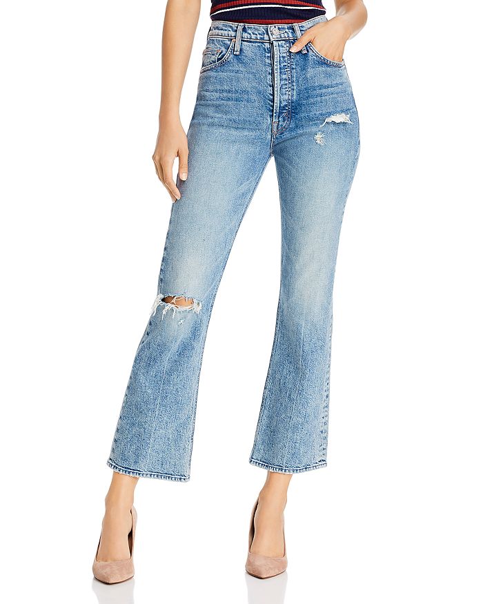 MOTHER TRIPPER HIGH-RISE ANKLE FLARED JEANS IN 20 MINUTES OF FAME,1566-259