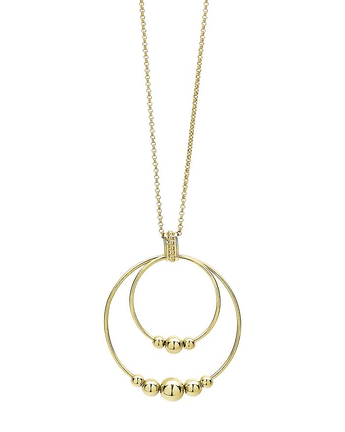 Shop Lagos 18k Yellow Gold Caviar Gold Rolo Chain Pendant Necklace, 16-18