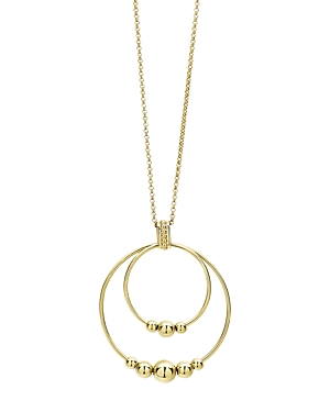 Lagos 18K Yellow Gold Caviar Gold Rolo Chain Pendant Necklace, 16-18