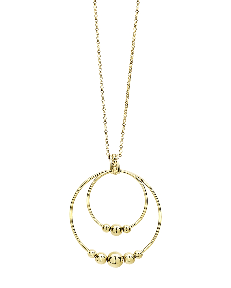 Lagos 18k Yellow Gold Caviar Gold Rolo Chain Pendant Necklace, 16-18 In Gold