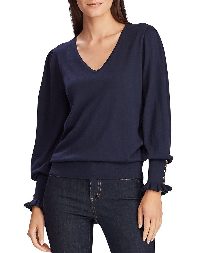 Ralph Lauren Button Cuff Sweater Bloomingdale s