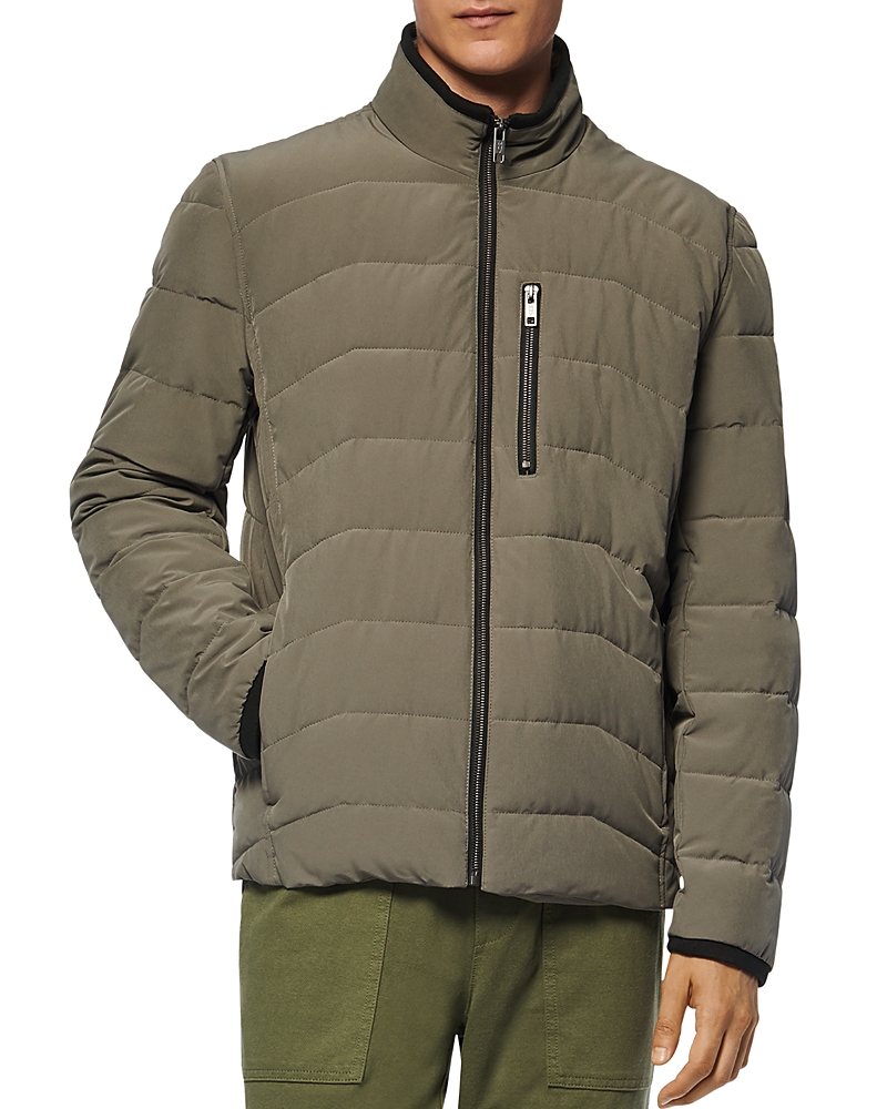 Marc New York Men's Carlisle Quilted Packable Mockneck Zip Jacket In Gunmetal