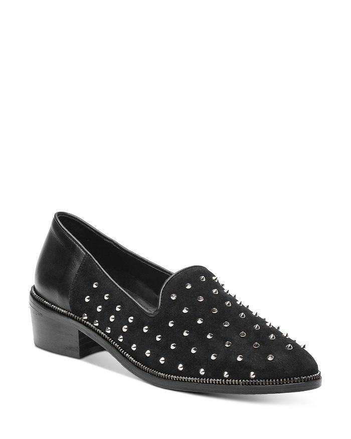 THE KOOPLES WOMEN'S SUEDE STUDDED LOAFERS,AFCH19016K