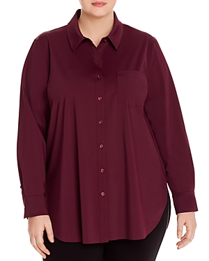 Lyssé Plus Schiffer Button-down Top In Fig