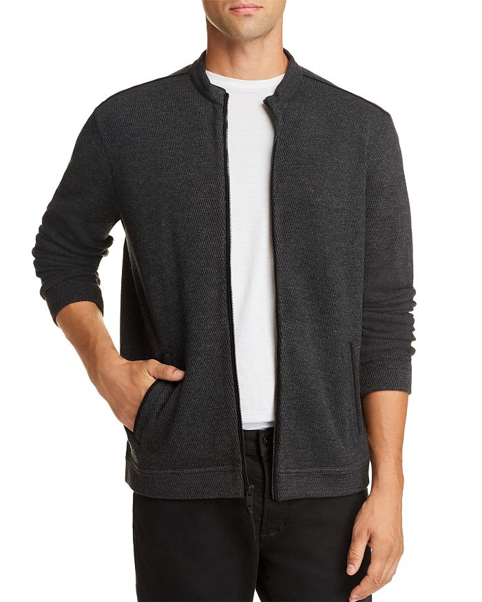 John Varvatos Double-knit Zip-up Sweater - 100% Exclusive In Black