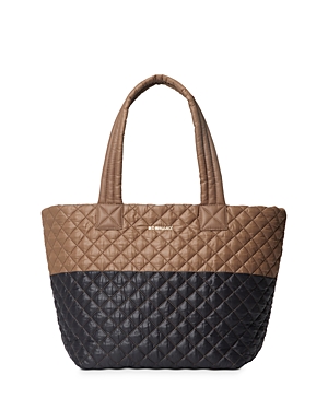 Mz Wallace Medium Metro Tote In Fawn/black/gold