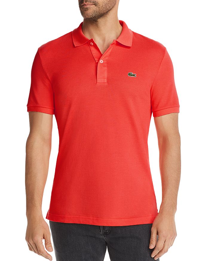 Shop Lacoste Petit Pique Slim Fit Polo Shirt In Red