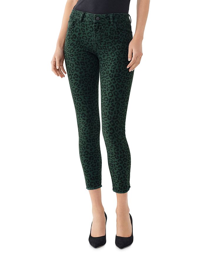 DL DL1961 FLORENCE CROPPED SKINNY JEANS IN SNOW LEOPARD,12360