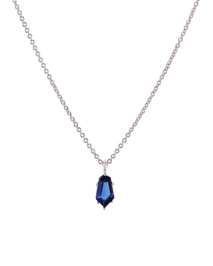 Nadri Eliza Small Pendant Necklace, 15-18 In Blue/silver