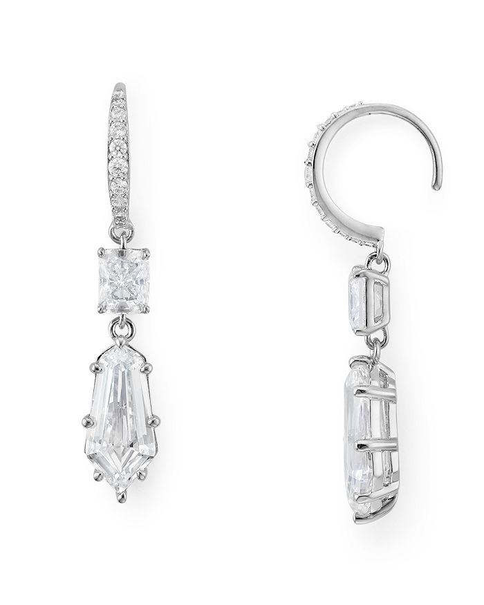 Nadri Eliza Drop Earrings In Clear/silver