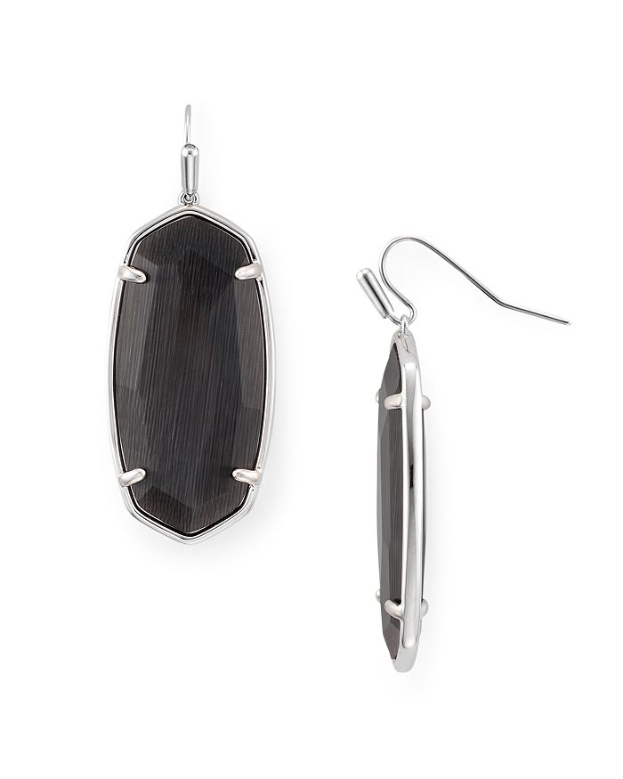 Kendra Scott Faceted Elle Drop Earrings In Black