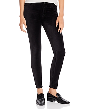 7 FOR ALL MANKIND JEN7 BY 7 FOR ALL MANKIND VELVET SKINNY ANKLE JEANS IN BLACK,GS0521147