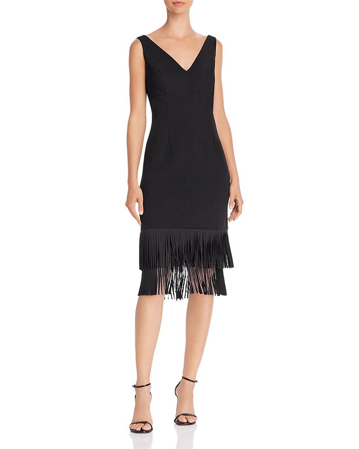 Adrianna Papell Ottoman Fringe Cocktail Dress | Bloomingdale's
