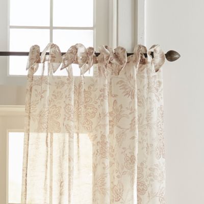 Westport Floral Tie-Top Sheer Curtain Panel, 52" x 84"