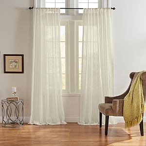 Elrene Home Fashions Asher Cotton Voile Sheer Curtain Panel, 52 X 95 In Ivory