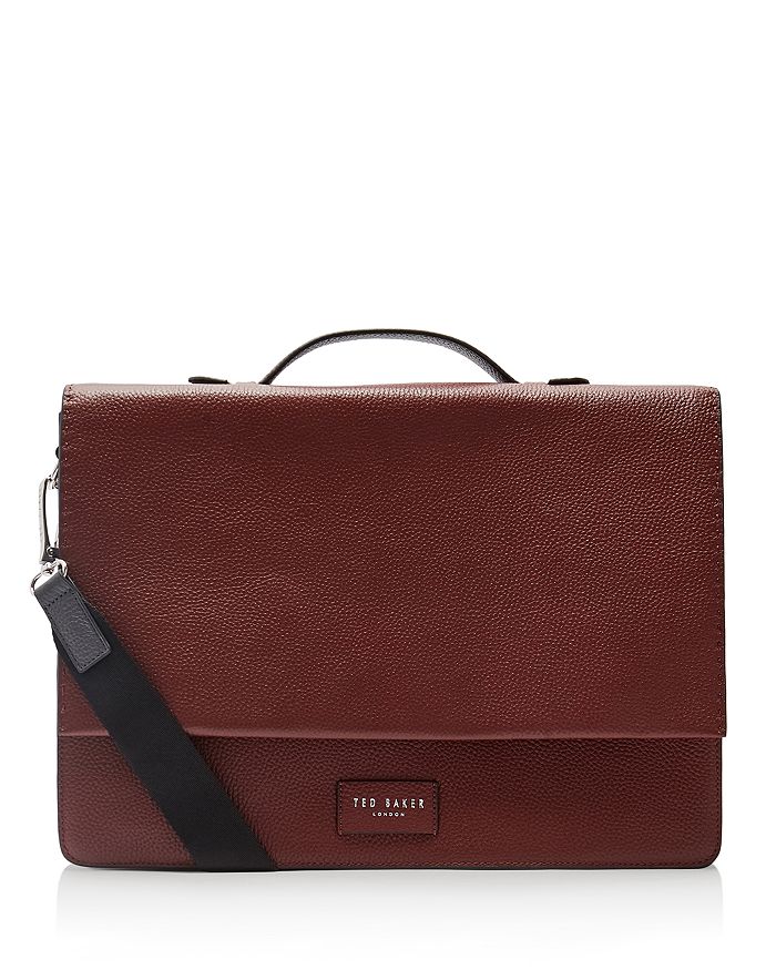 Ted Baker Housed Leather Satchel In Dark Red