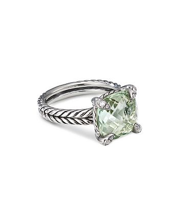 David Yurman Sterling Silver Chatelaine Ring With Gemstones