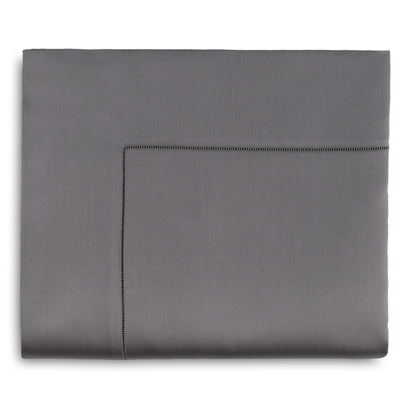 Sferra Giotto Sateen Queen Flat Sheet In Titanium