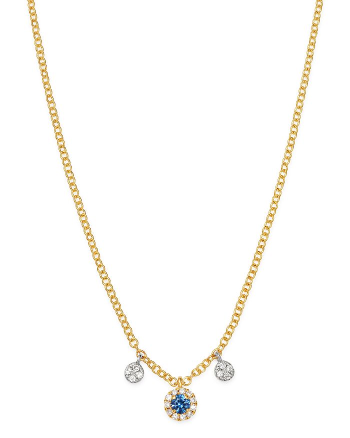 Meira T 14k Yellow Gold & 14k White Gold Blue Sapphire & Diamond Necklace, 18 In Blue/gold
