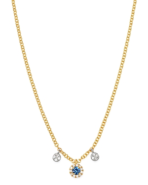 Meira T 14K Yellow Gold & 14K White Gold Blue Sapphire & Diamond Necklace, 18