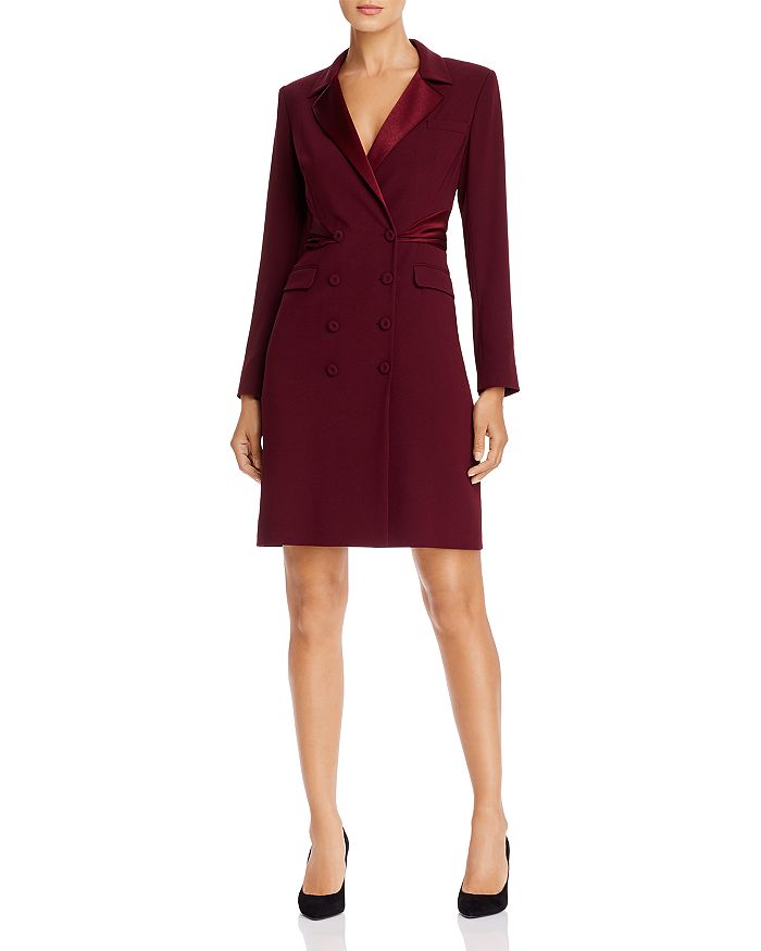 Burgundy tuxedo dress 2025