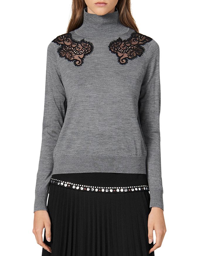 Lace sales inset sweater