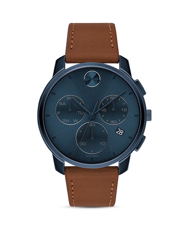 Shop Movado Bold Chronograph, 42mm In Navy/brown