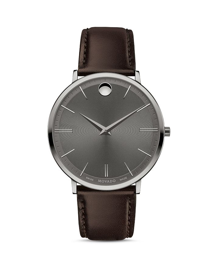 Movado Ultra Slim Watch, 40mm In Gray