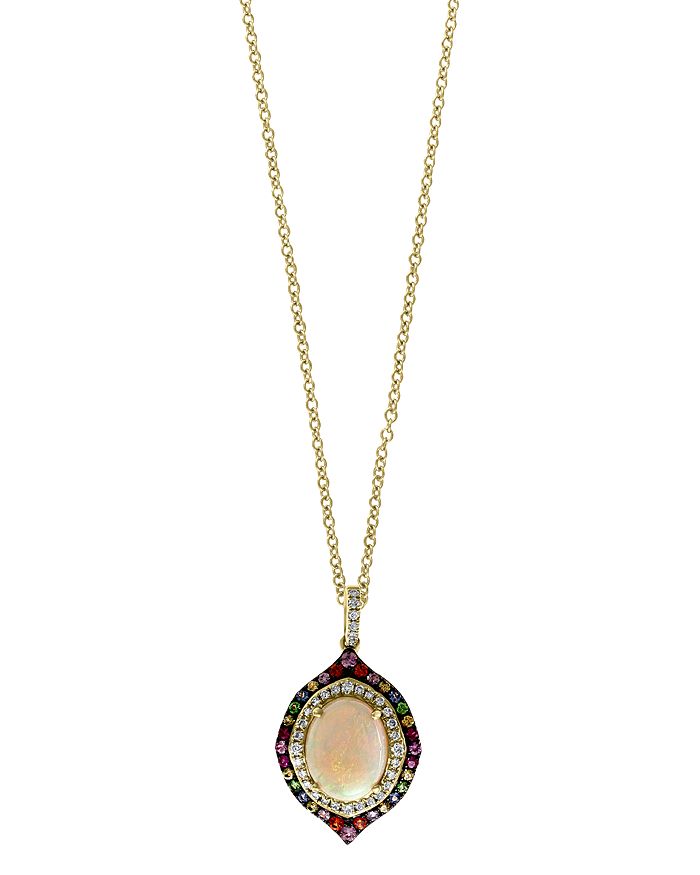 Bloomingdale's - Rainbow Gemstone & Diamond Pendant Necklace in 14K Yellow Gold, 18" - 100% Exclusive