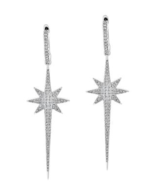 starburst drop diamond earrings