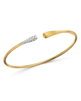 Marco Bicego - 18K Yellow & White Gold Lucia Diamond Open Bangle Bracelet